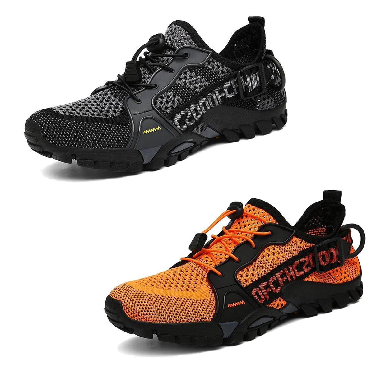 2 Paar kaufen (grau-schwarz + Orange) – 70 % Rabatt