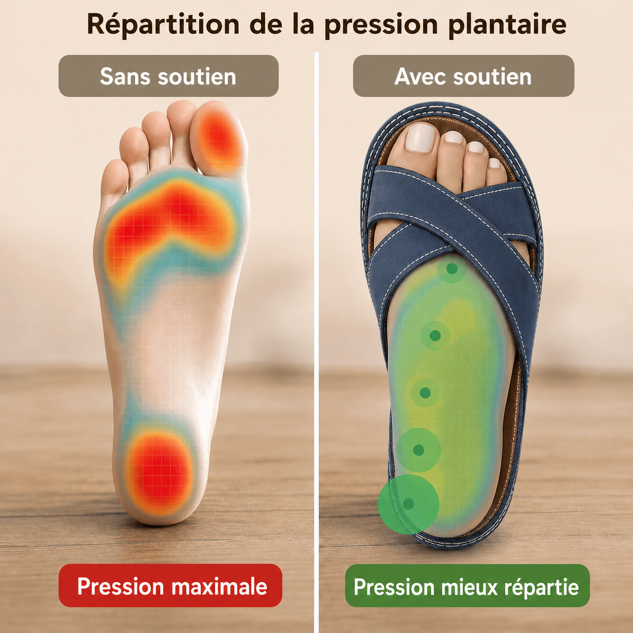 Répartition de la pression plantaire