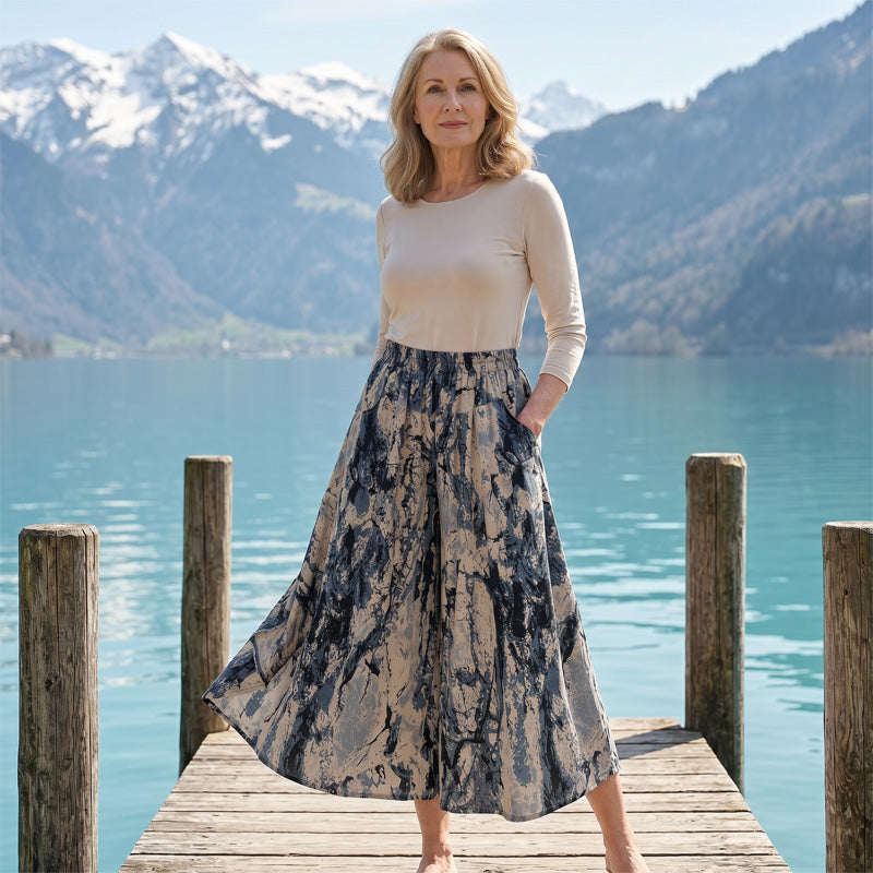 ⏰ 50% DE RÉDUCTION 🌬️ Pantalon corsaire aéré, taille élastique & coupe amincissante