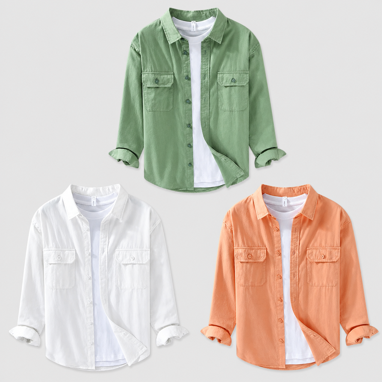 Achetez 2 articles (Vert sauge + Blanc + Corail), le 3e est offert
