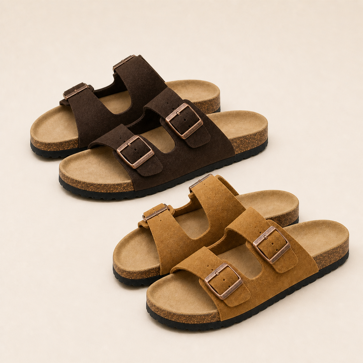 Anatomische Sandalen mit zwei verstellbaren Riemen