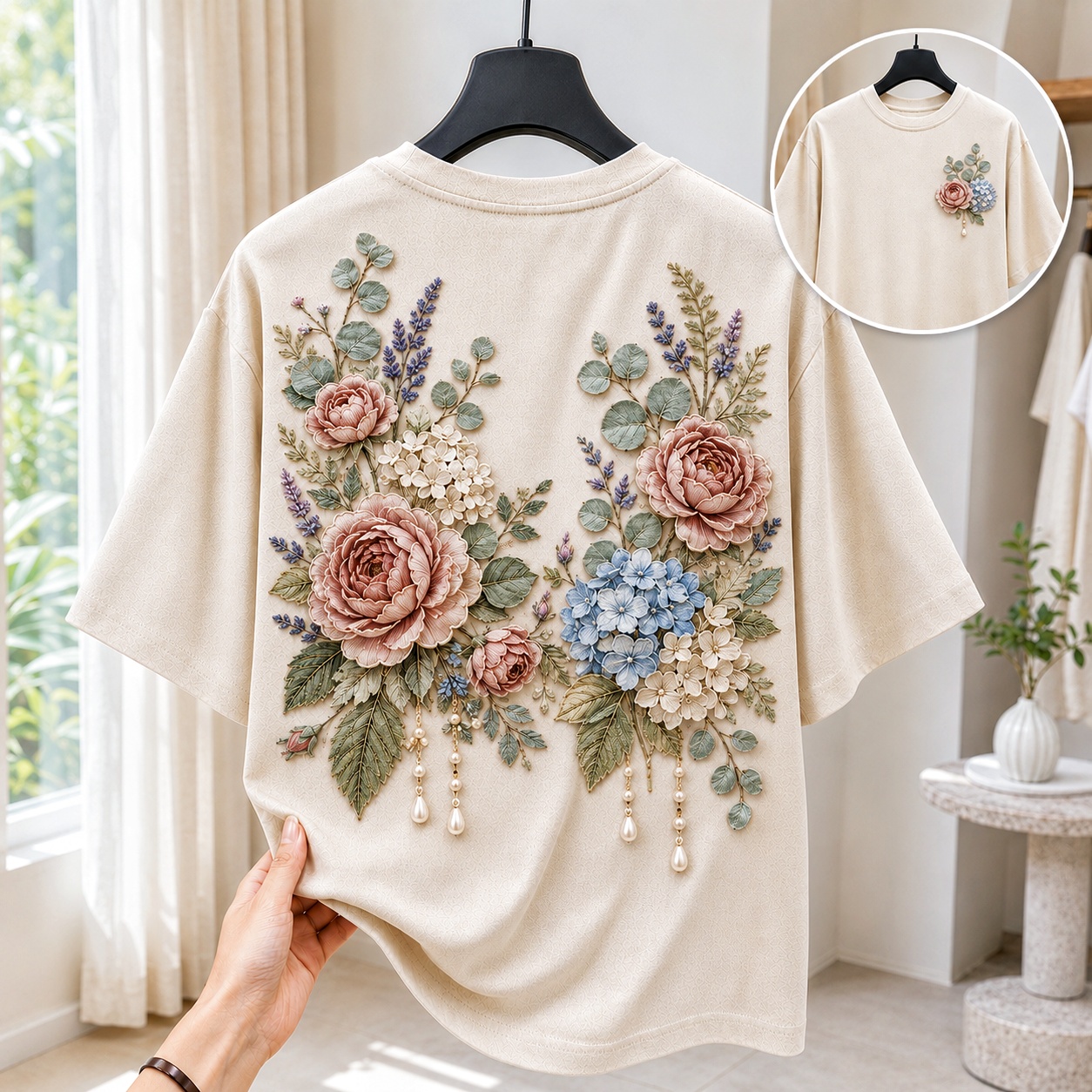 Garden Bloom Embroidered Tee
