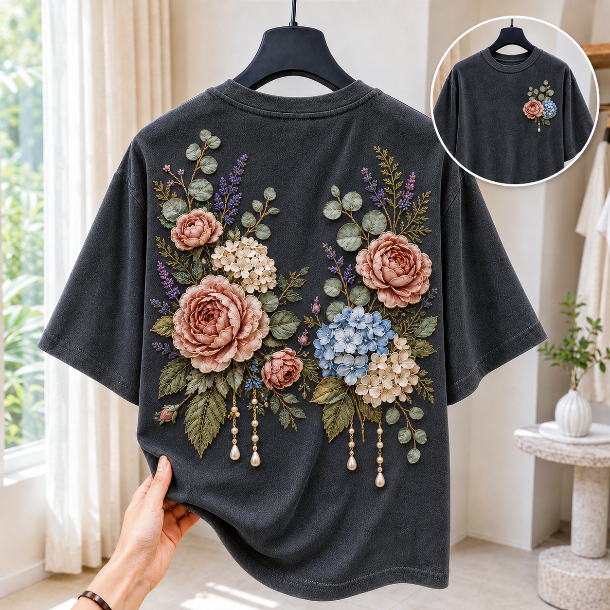 Garden Bloom Embroidered Tee