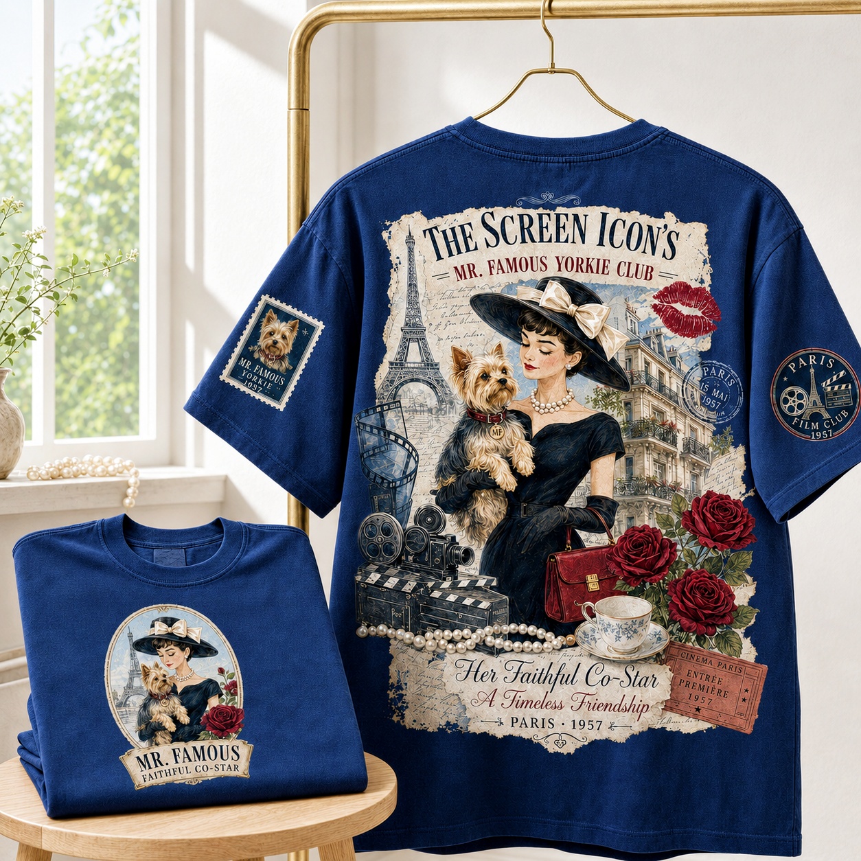 Audrey Hepburn Yorkie Tribute Tee