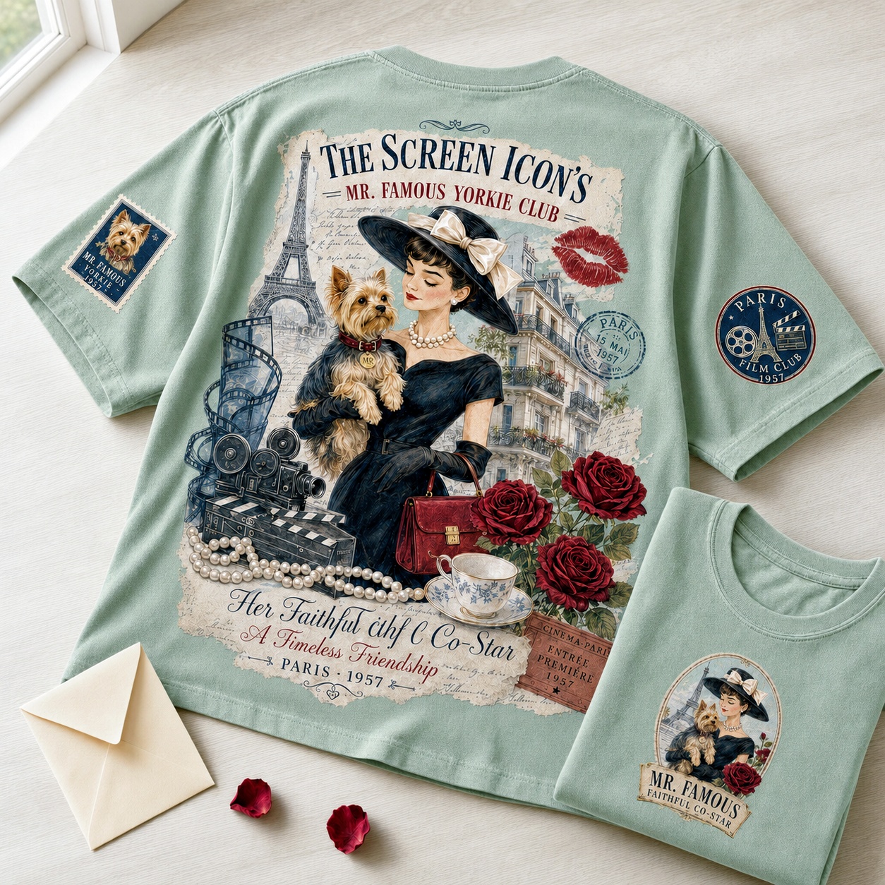Audrey Hepburn Yorkie Tribute Tee