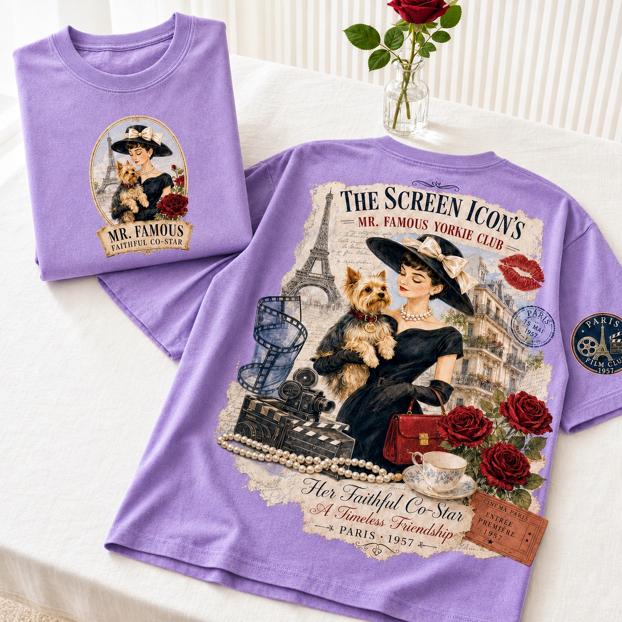Audrey Hepburn Yorkie Tribute Tee