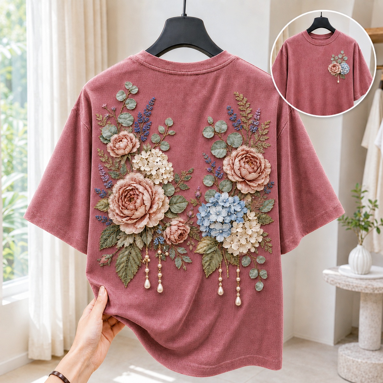 Garden Bloom Embroidered Tee