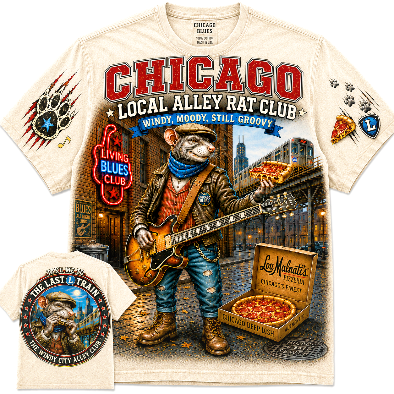 Chicago Alley Rat Blues Tee