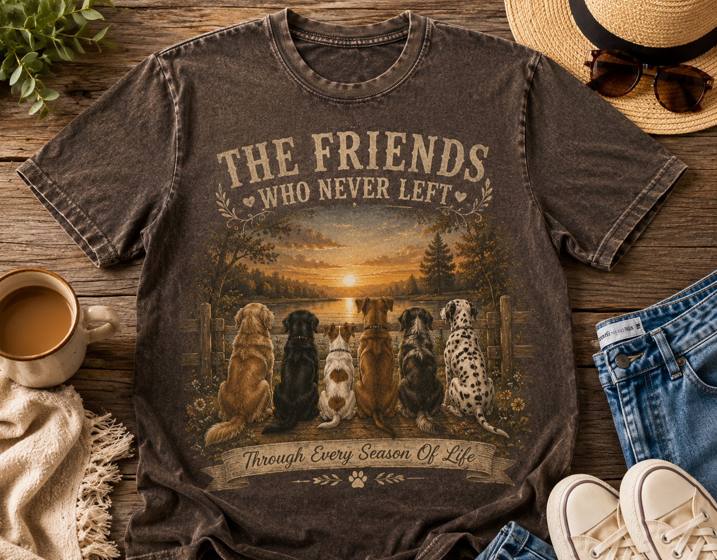 The Friends We Meet In Heaven – Vintage Pet Memorial Tee