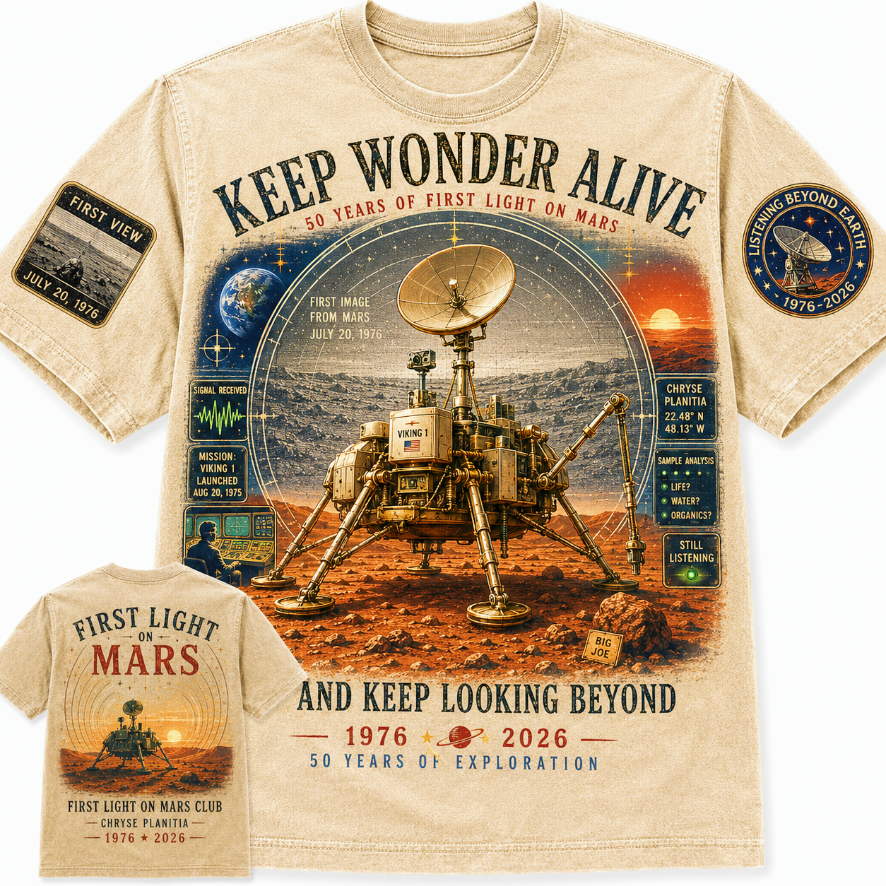 First Light on Mars 50th Anniversary T-Shirt