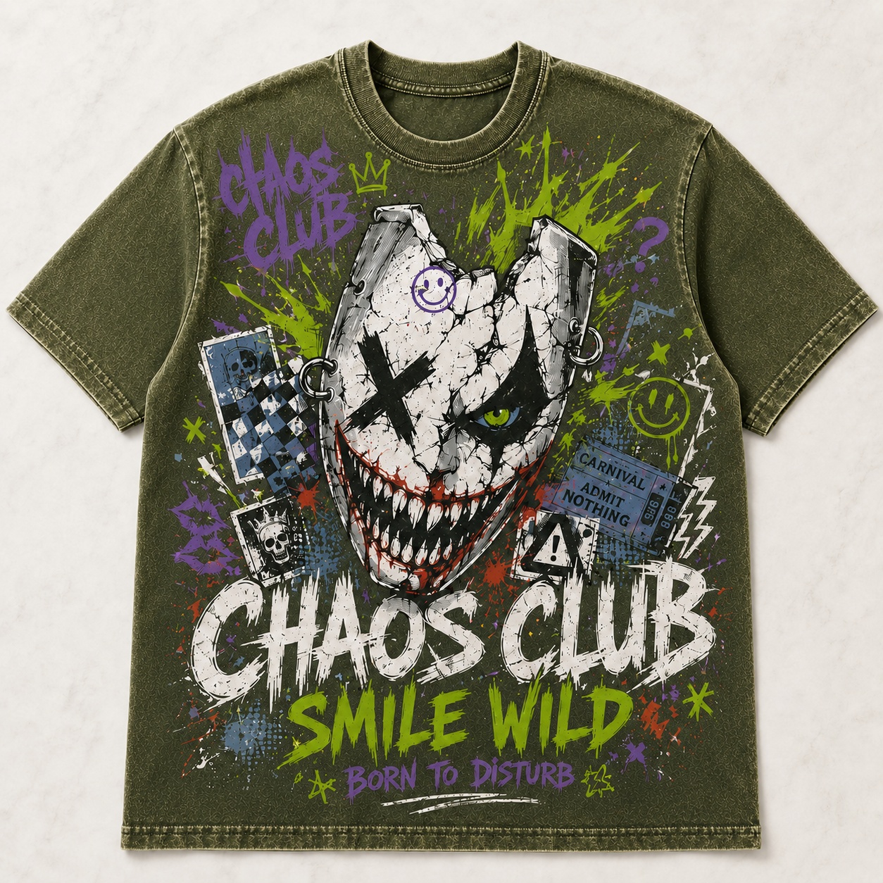 Smile First Chaos Later Clown Tee