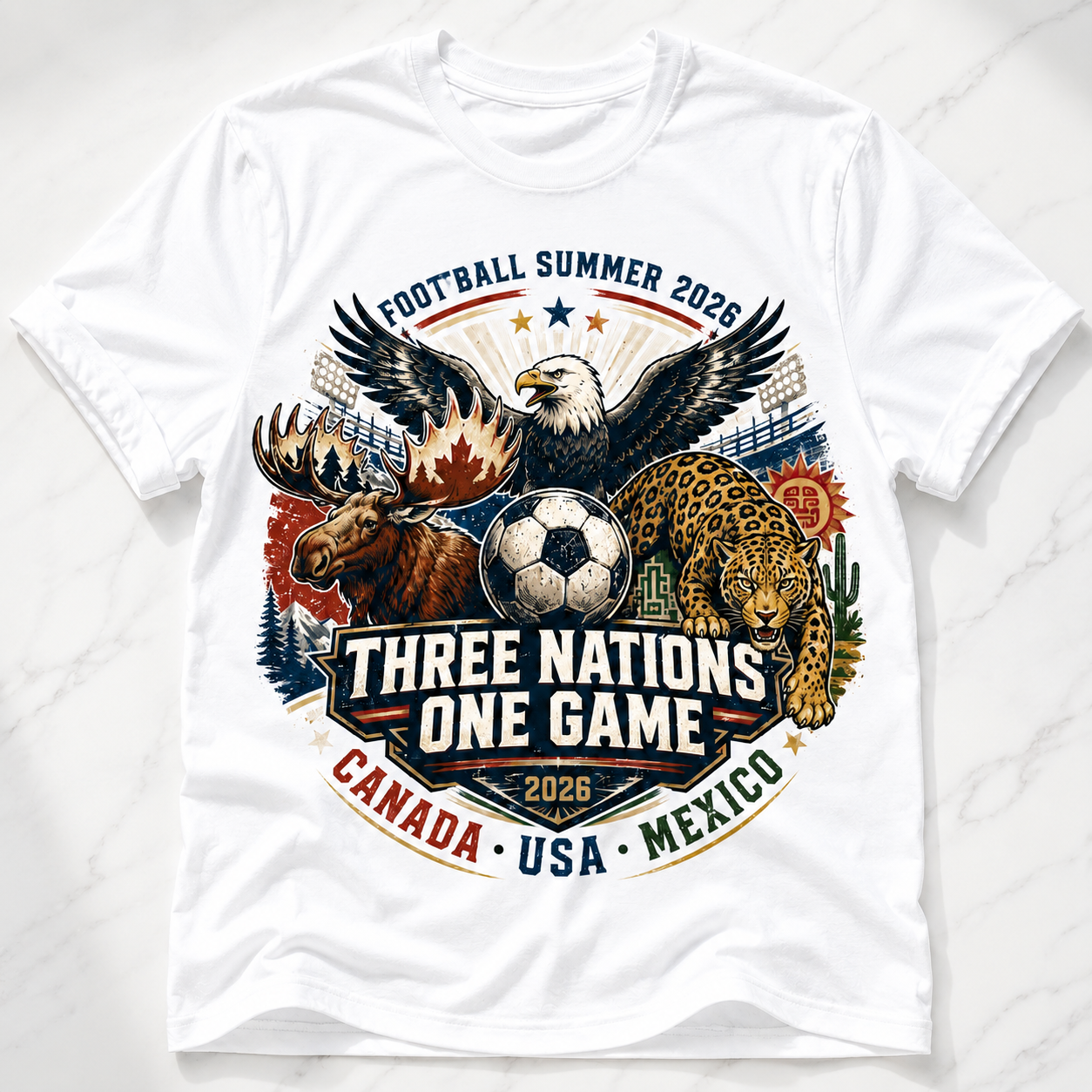 Three Nations One Game Football Tee