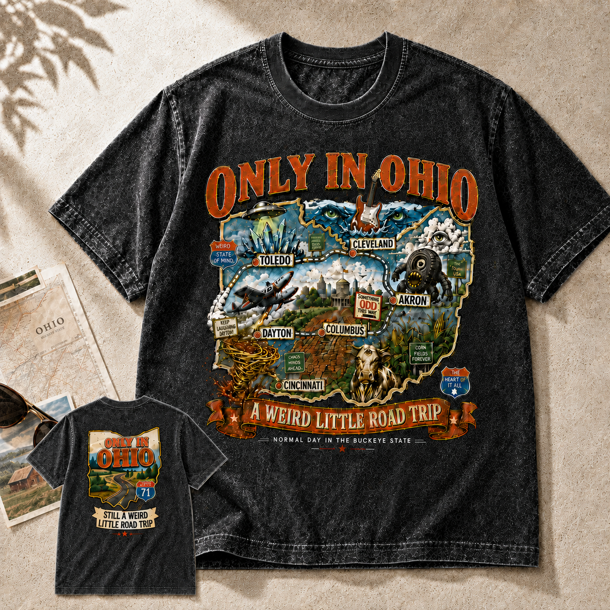 Only in Ohio Weird Road Trip Tee