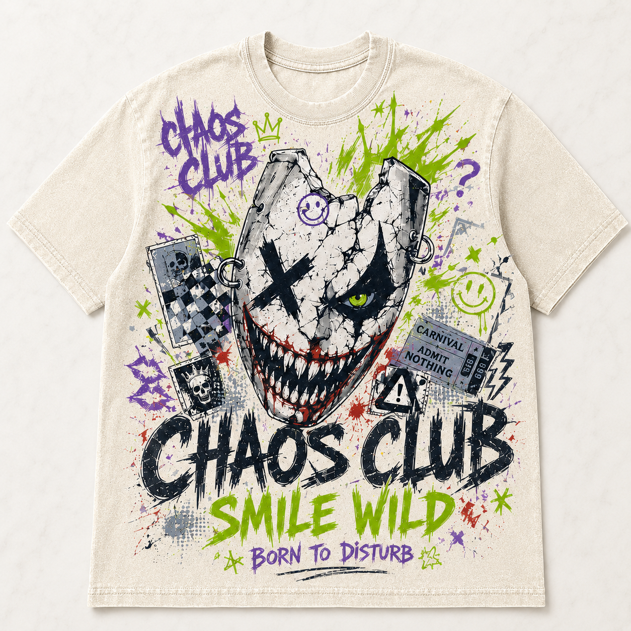 Smile First Chaos Later Clown Tee