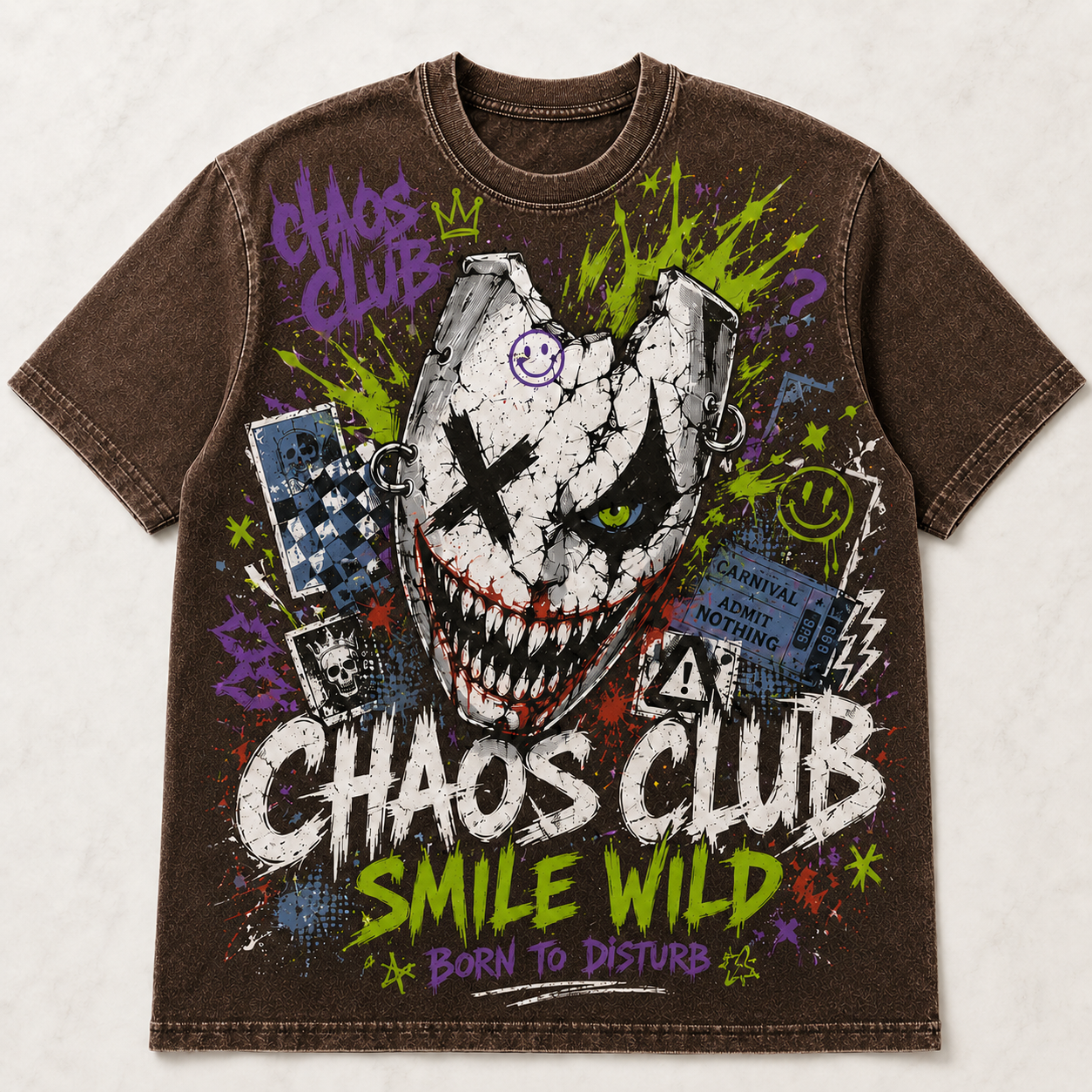 Smile First Chaos Later Clown Tee