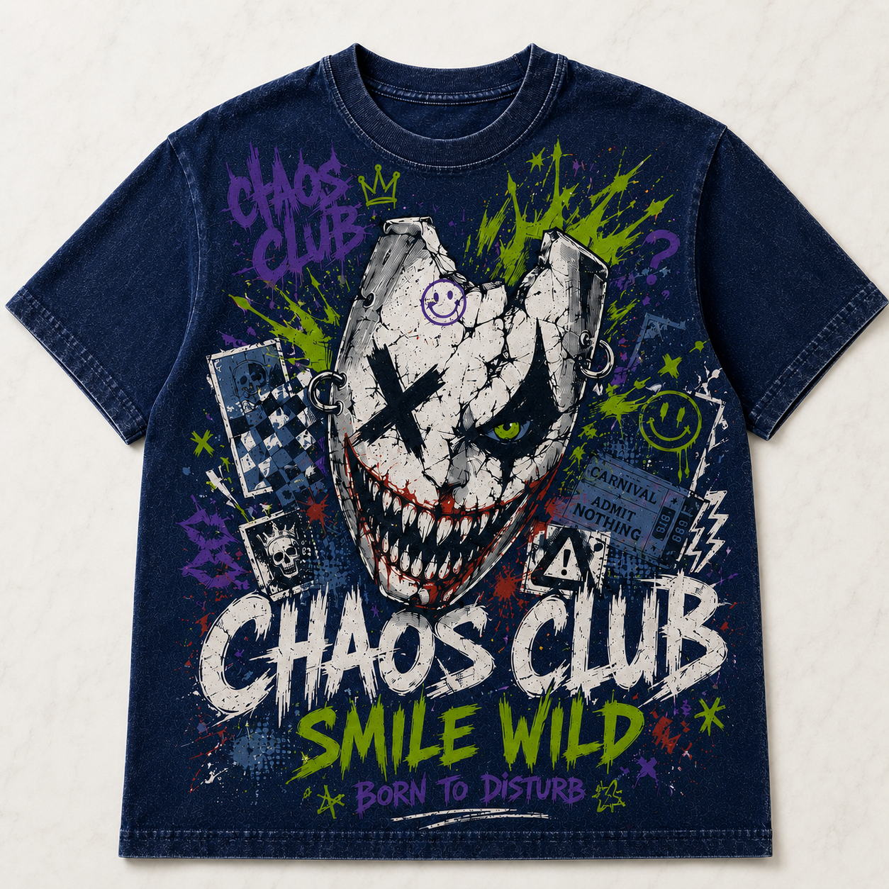 Smile First Chaos Later Clown Tee