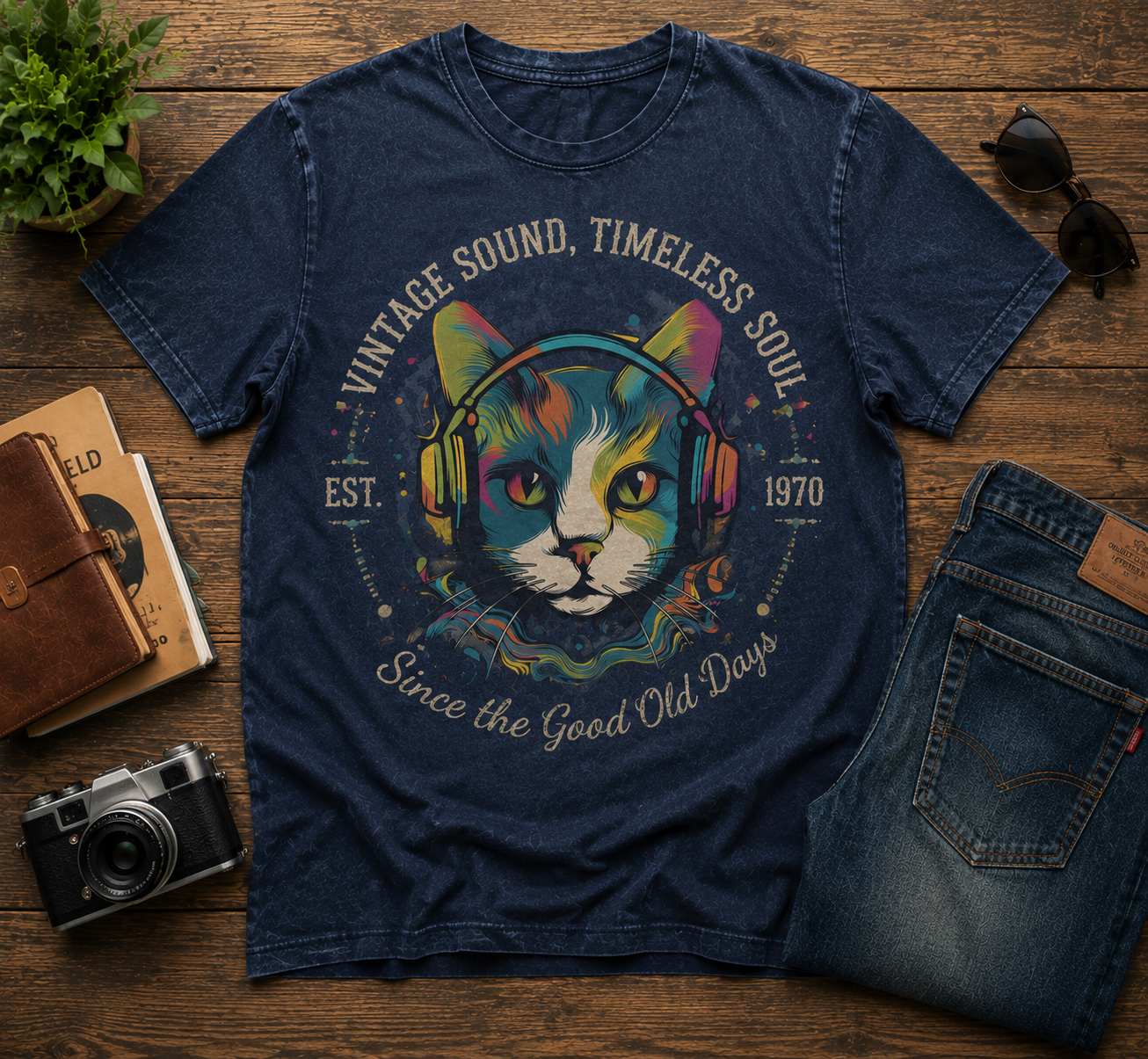 Never Lose Your Sense Of Wonder – Vintage Mystical Cat Tee