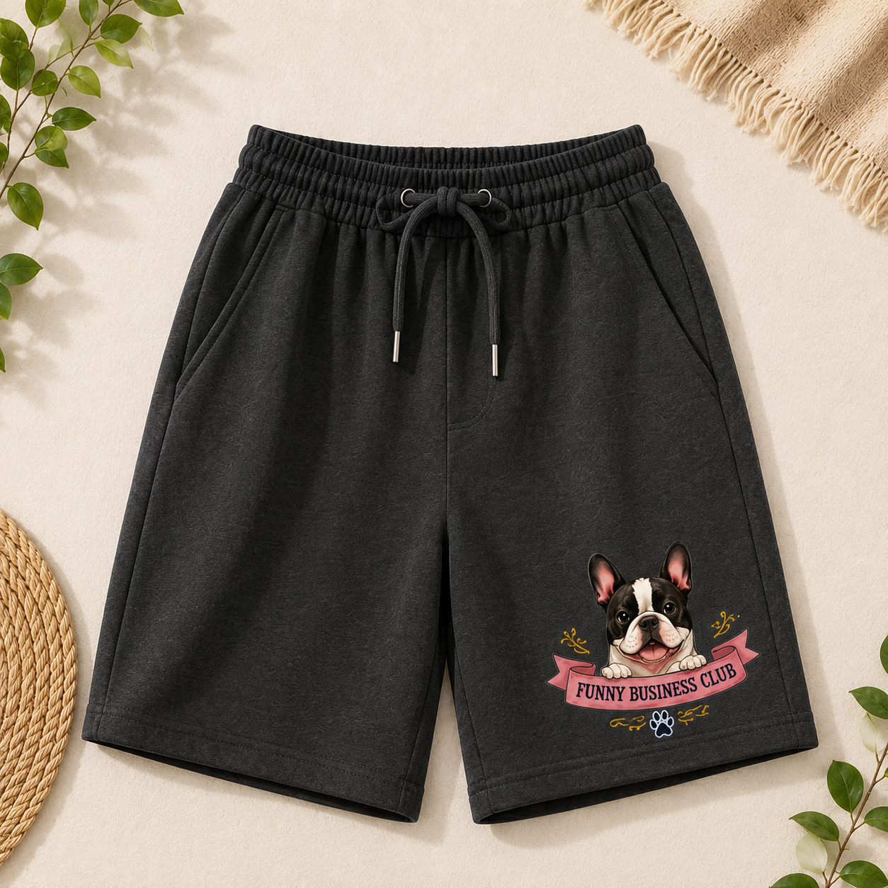 Frenchie Funny Business Club shorts