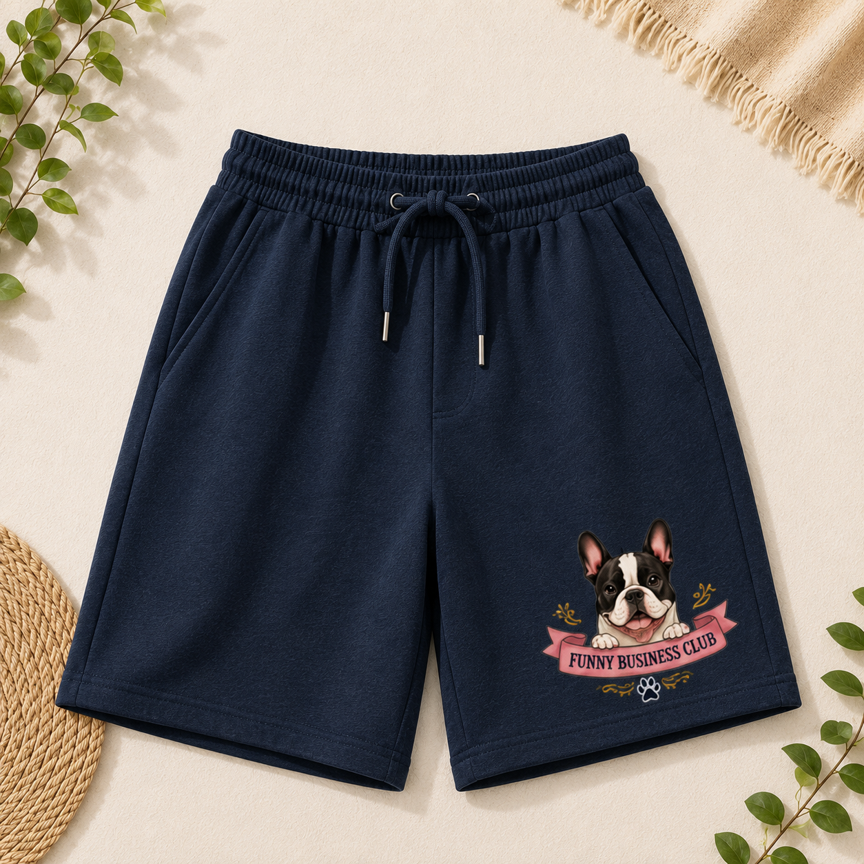 Frenchie Funny Business Club shorts