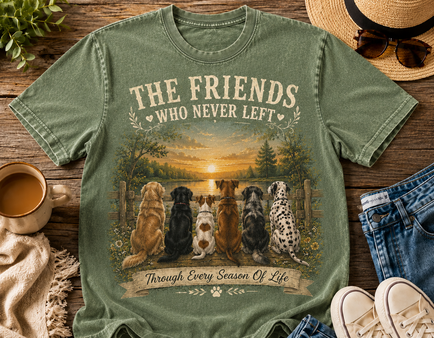 The Friends We Meet In Heaven – Vintage Pet Memorial Tee