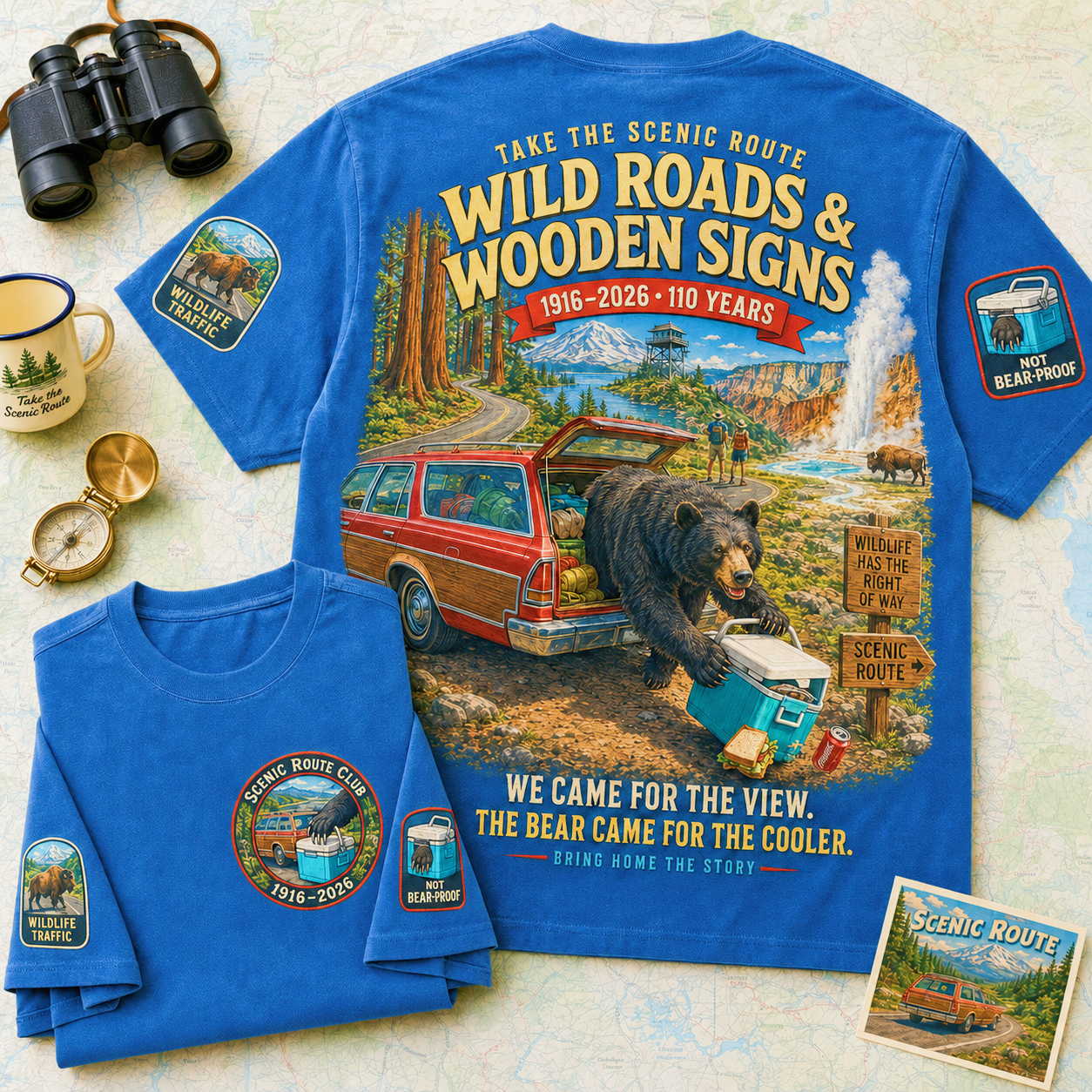 Wild Roads & Wooden Signs Bear Adventure T-Shirt