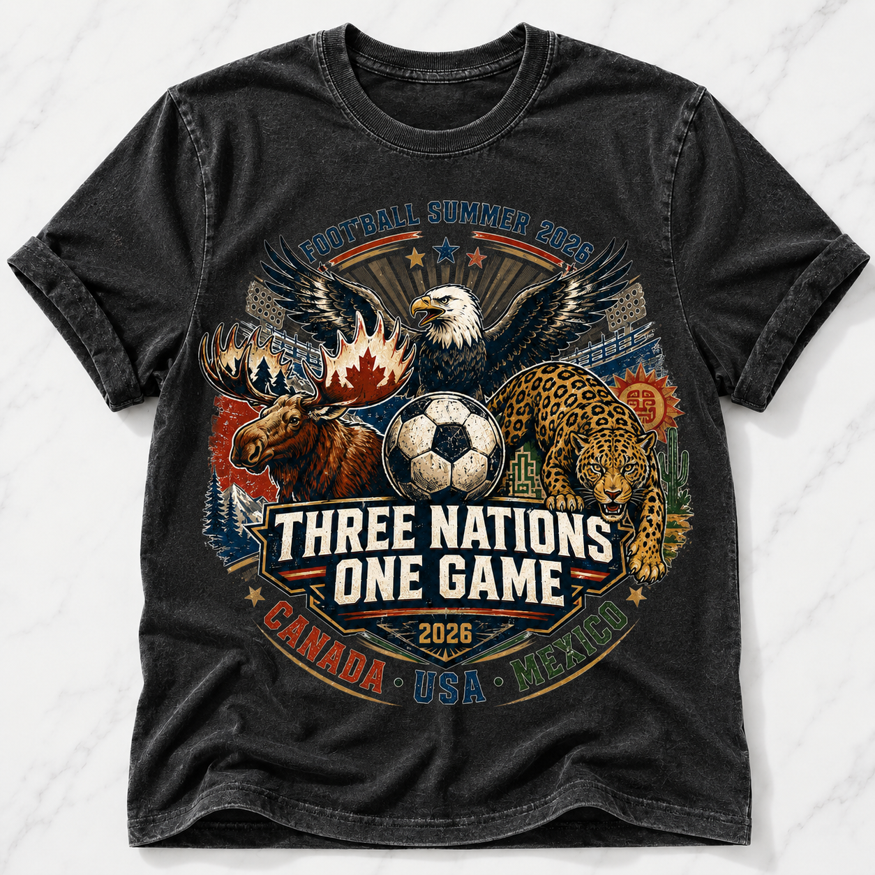 Three Nations One Game Football Tee
