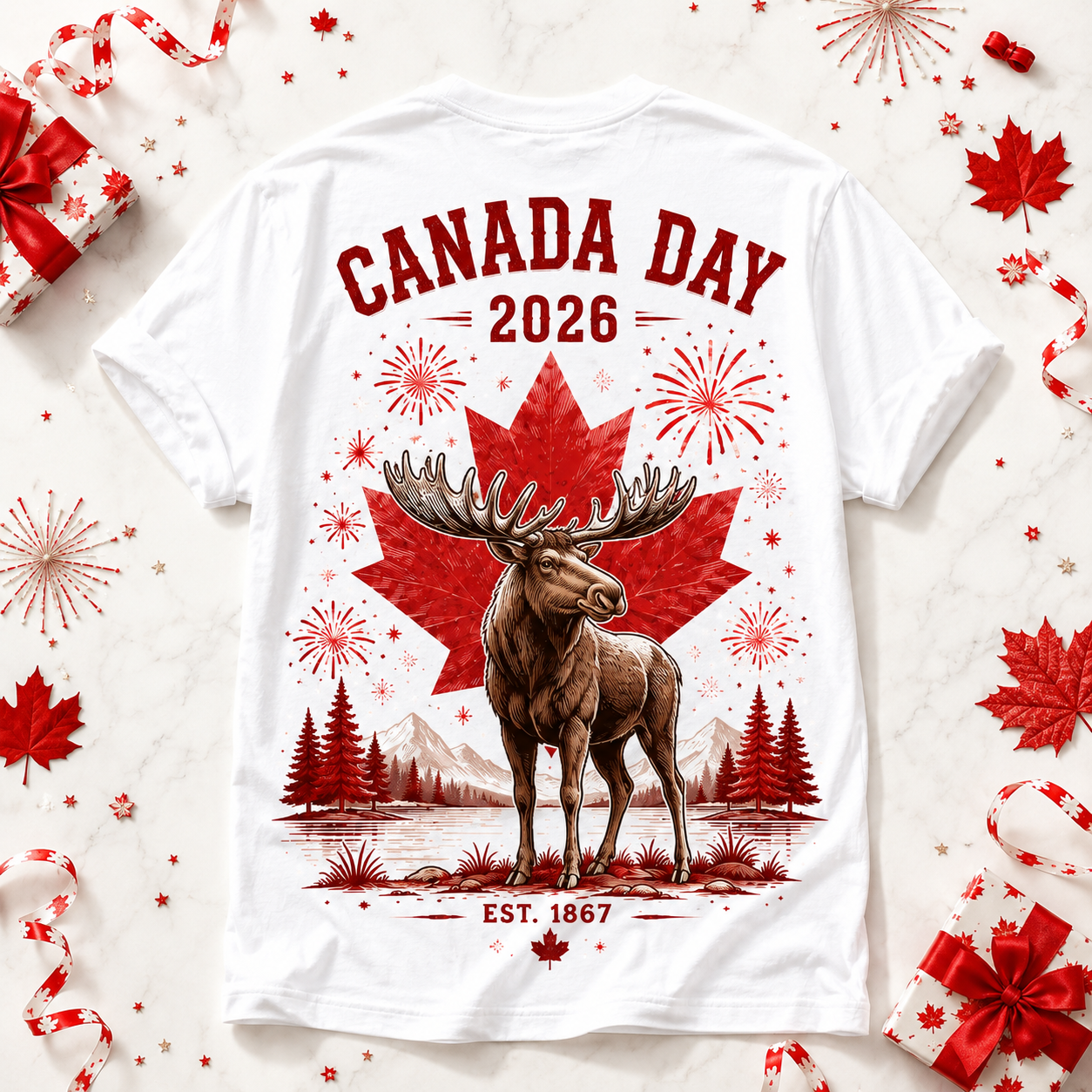 Canada Day Maple Pride Moose Tee