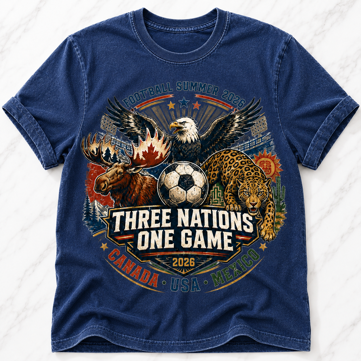 Three Nations One Game Football Tee