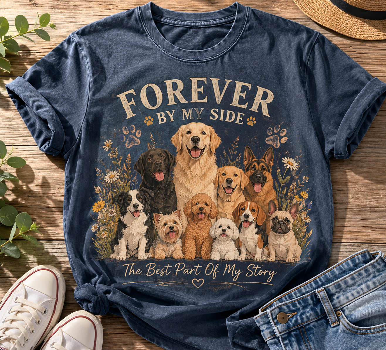 Forever In My Heart – Vintage Golden Retriever Tee
