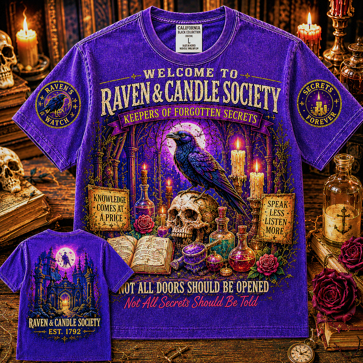Raven & Candle Society Gothic T-Shirt