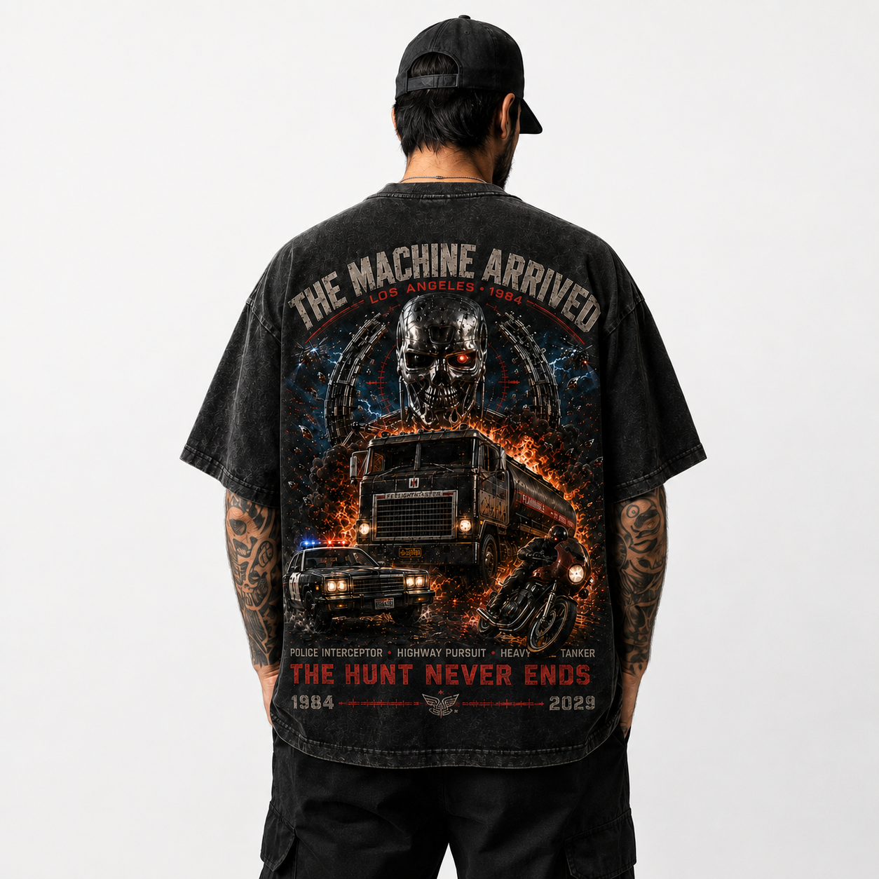 The Hunt Never Ends Retro Highway Pursuit T-Shirt