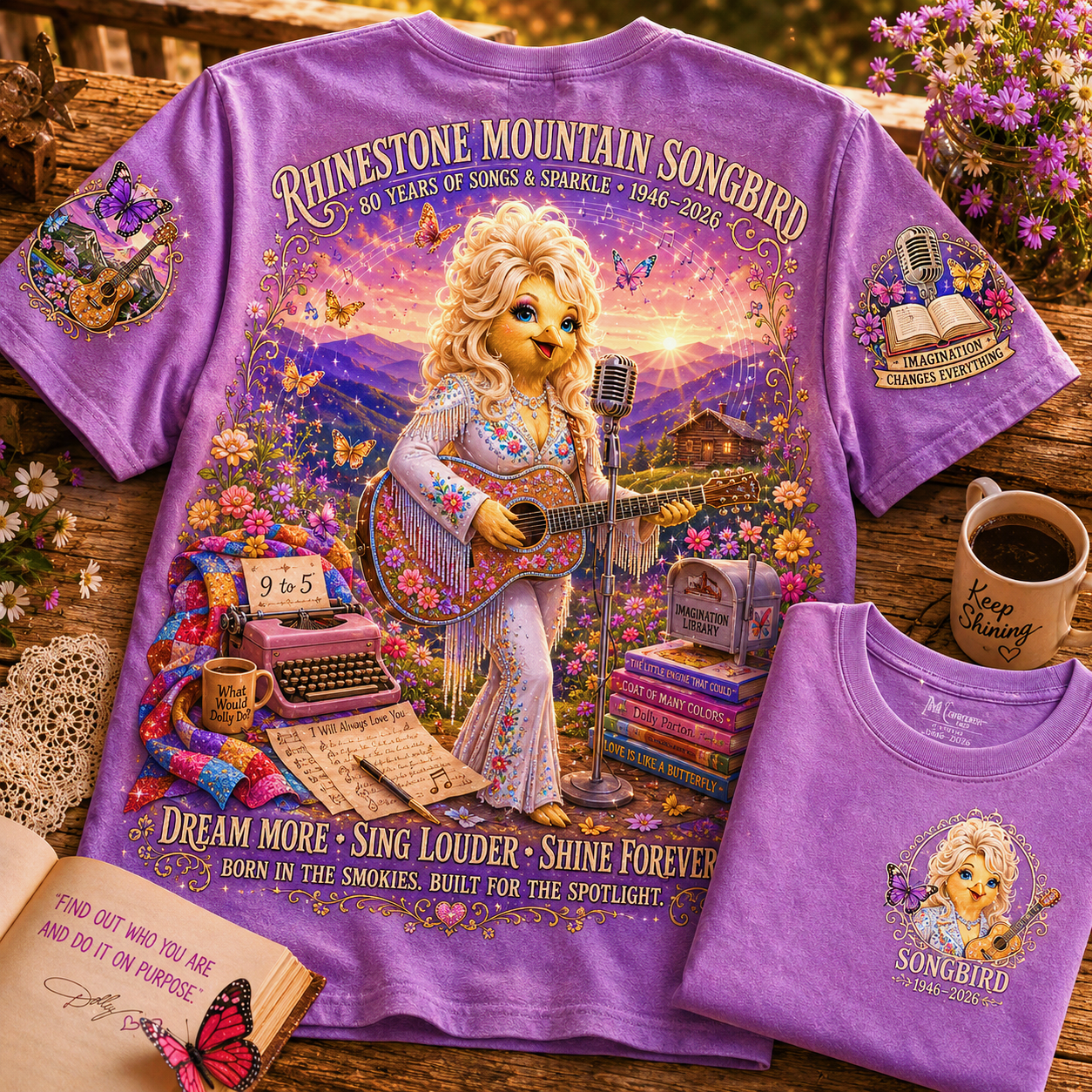 Rhinestone Mountain Songbird Dream More T-Shirt