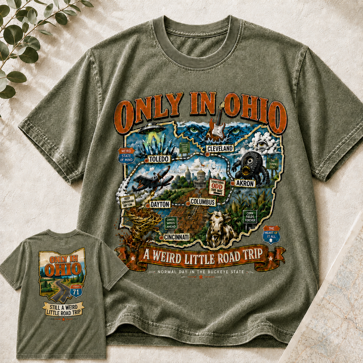 Only in Ohio Weird Road Trip Tee