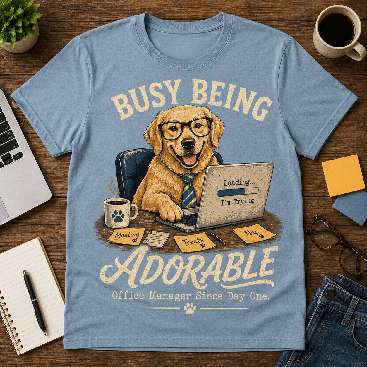 Busy Being Adorable Dog Graphic T-Shirt