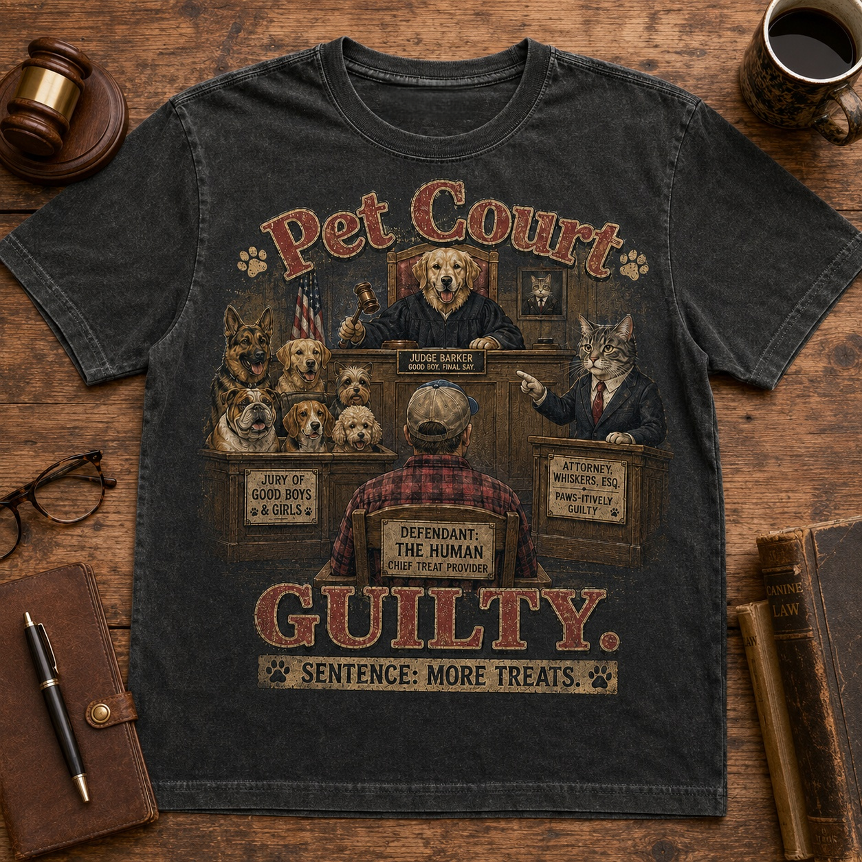 🎸Pet Court Guilty Dog Graphic T-Shirt