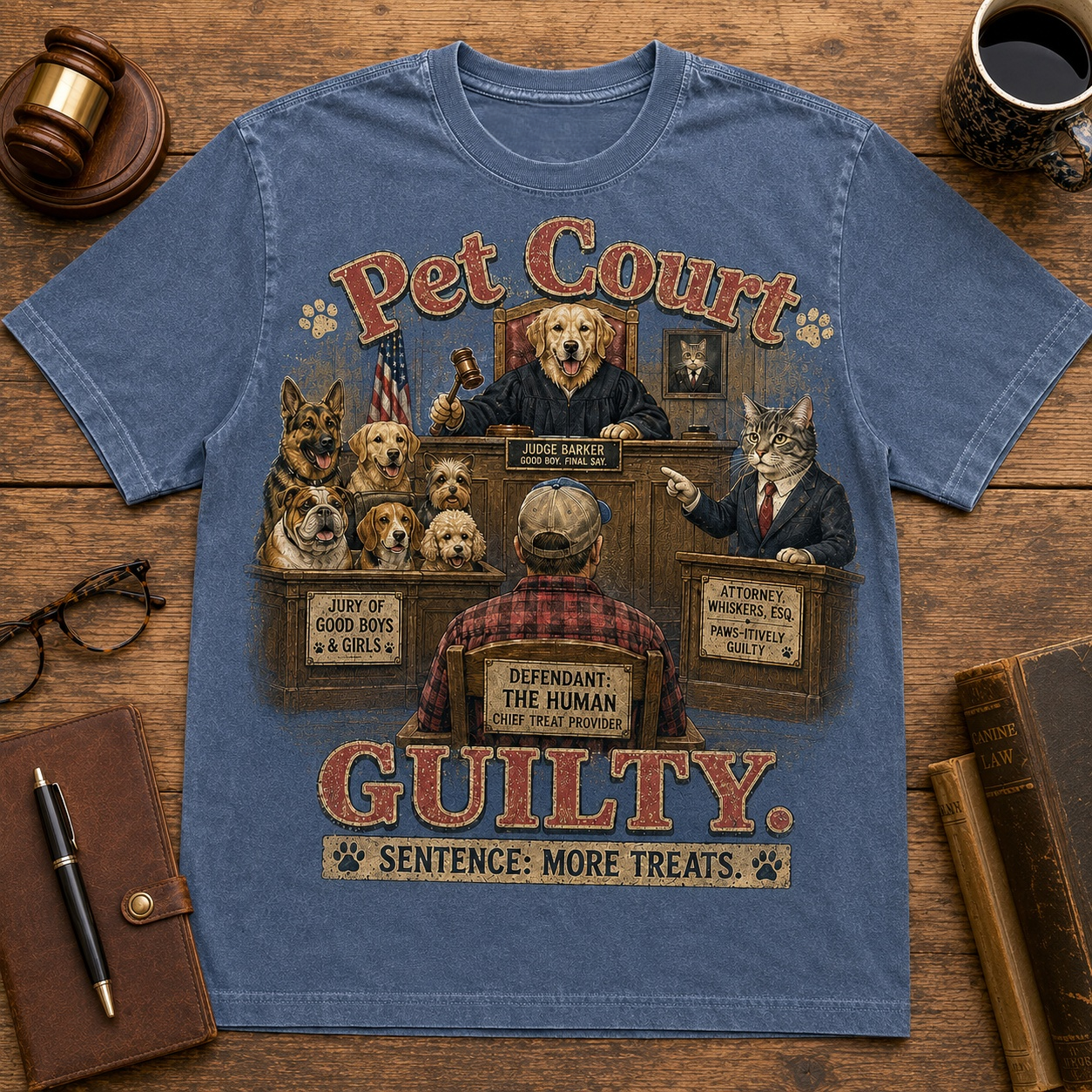 🎸Pet Court Guilty Dog Graphic T-Shirt