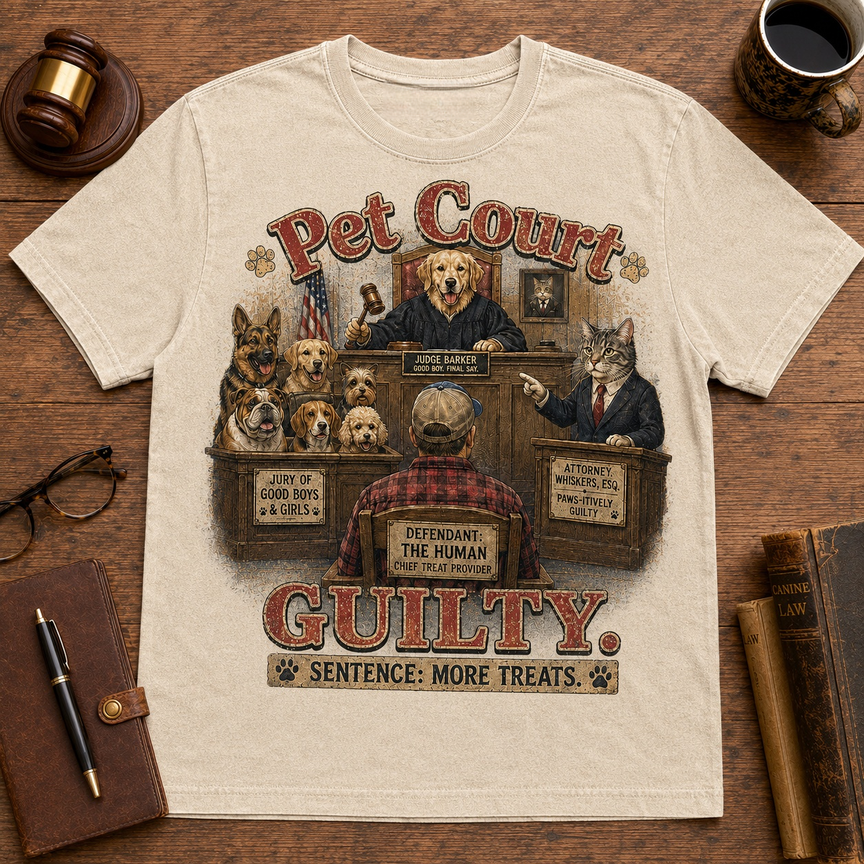 🎸Pet Court Guilty Dog Graphic T-Shirt