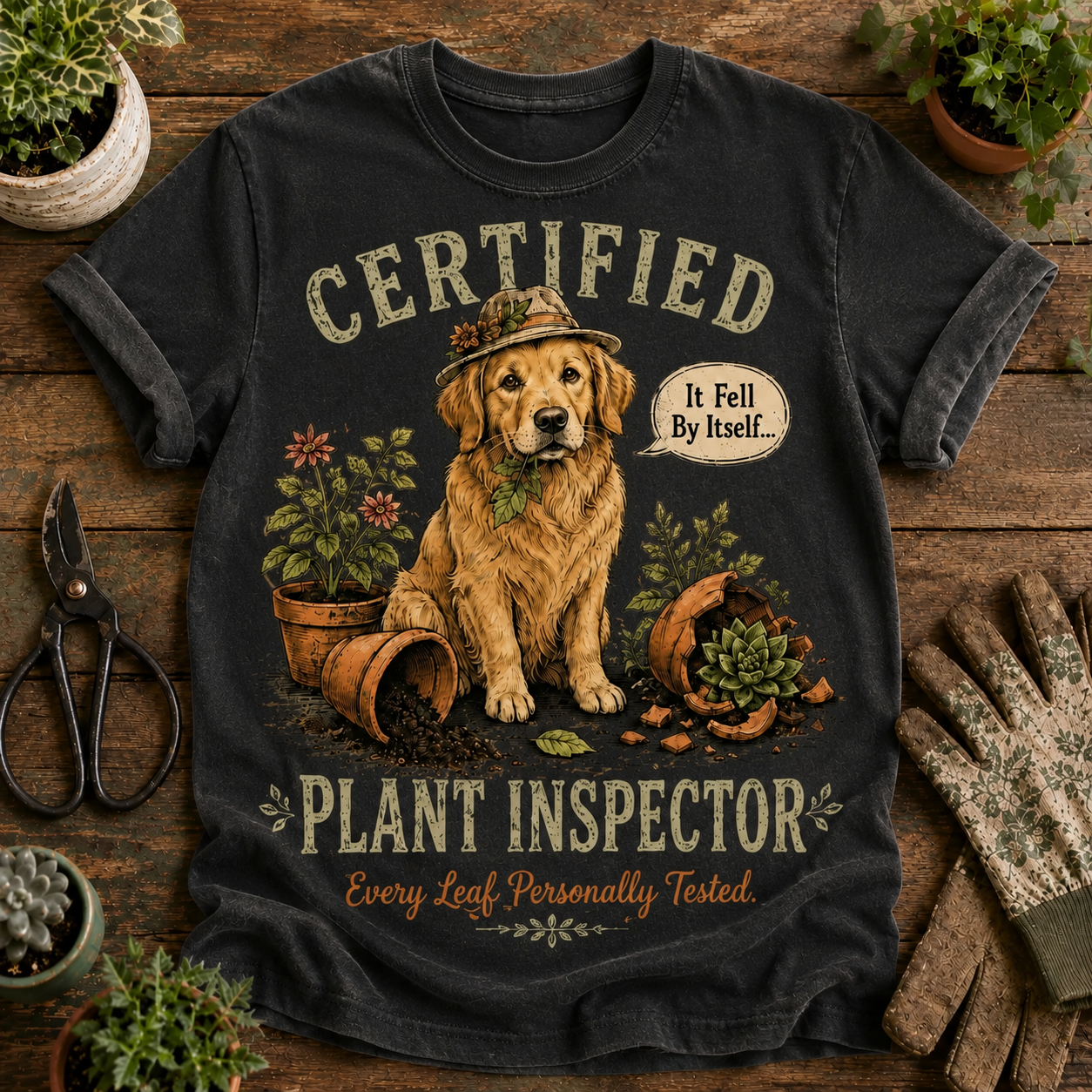 It Fell By Itself Dog T-Shirt🪴
