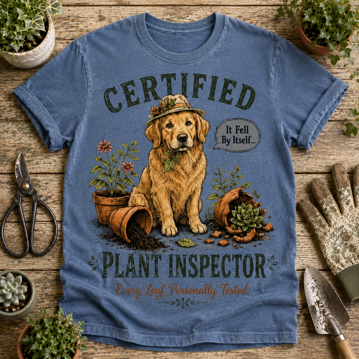 It Fell By Itself Dog T-Shirt🪴
