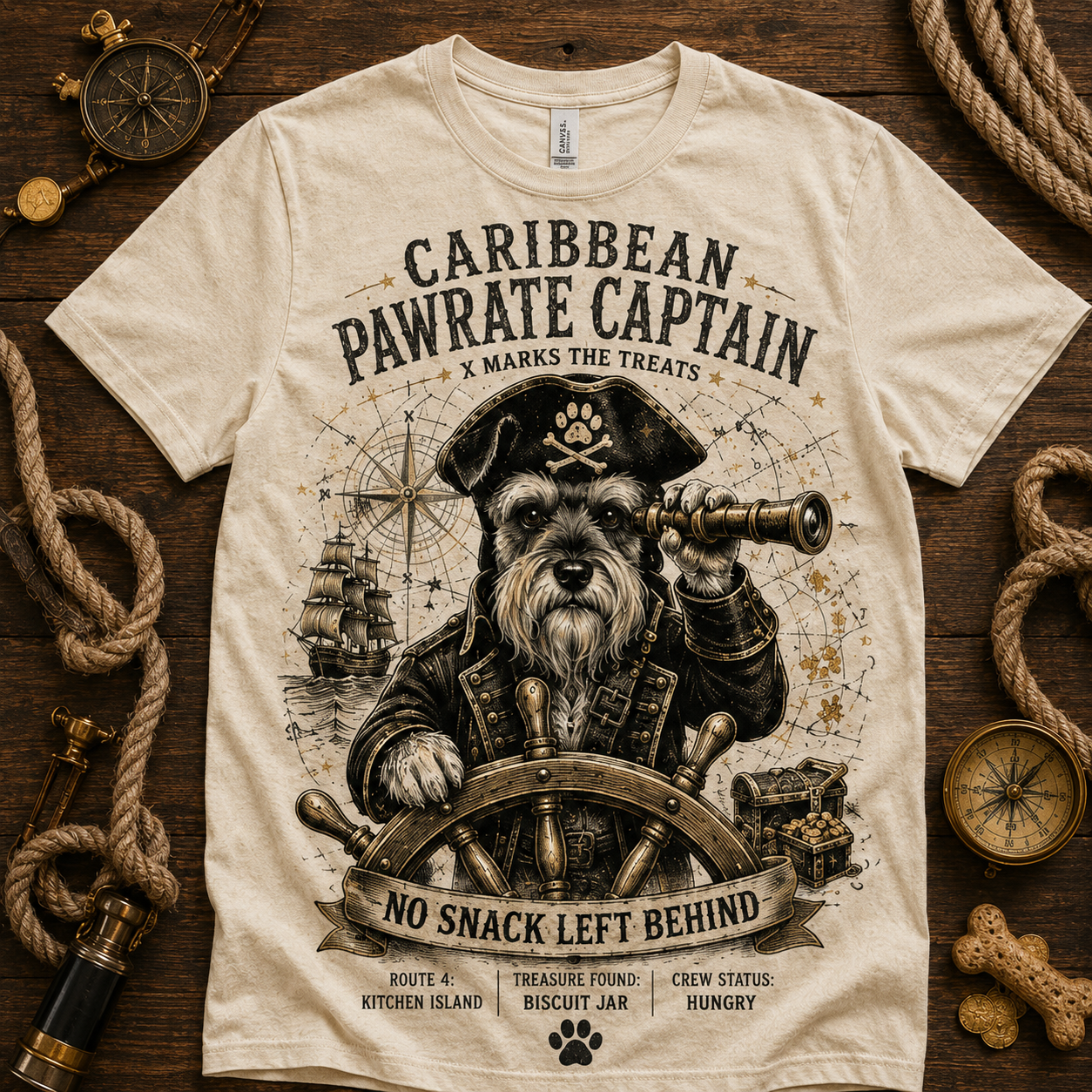 Caribbean Pawrate Captain Tee