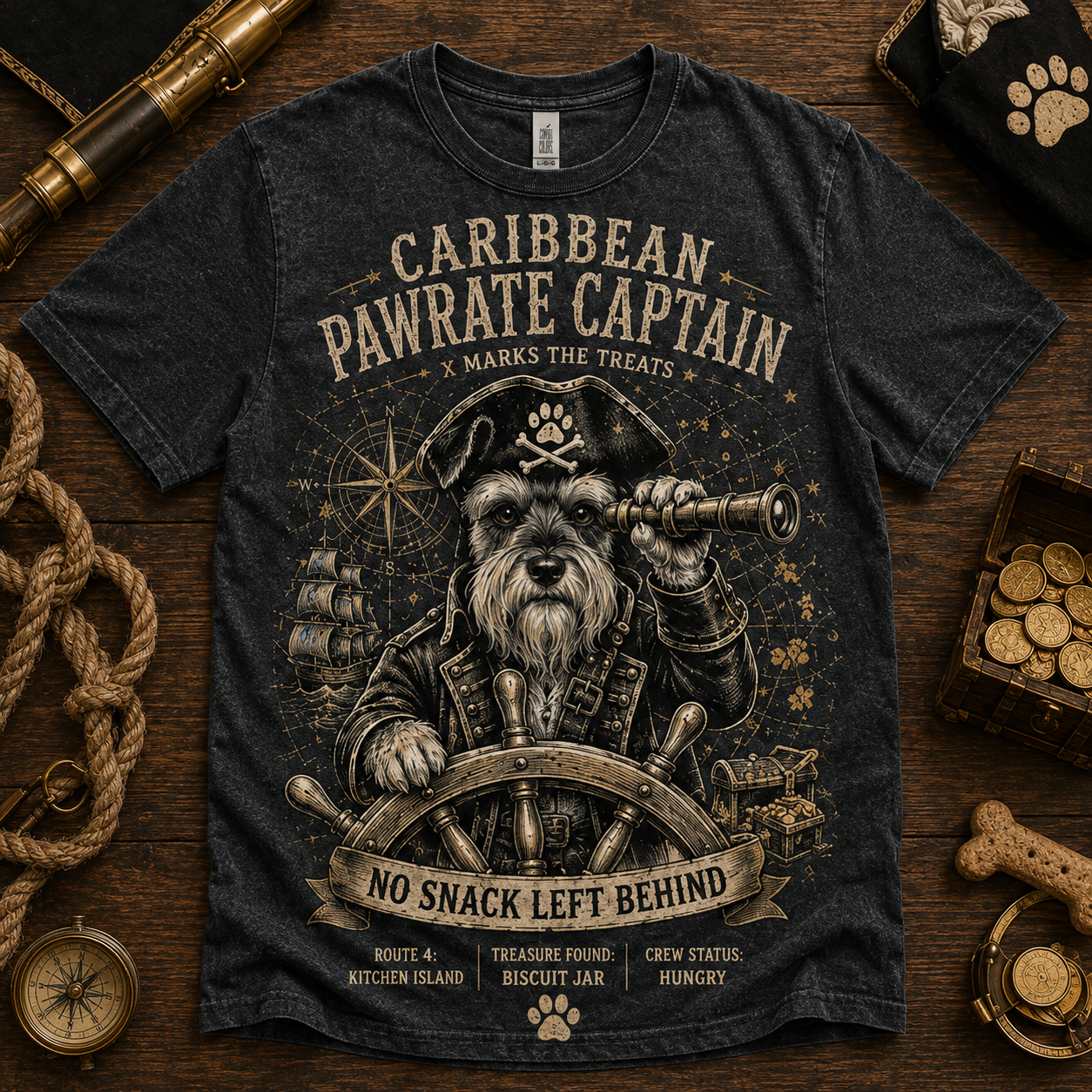 Caribbean Pawrate Captain Tee