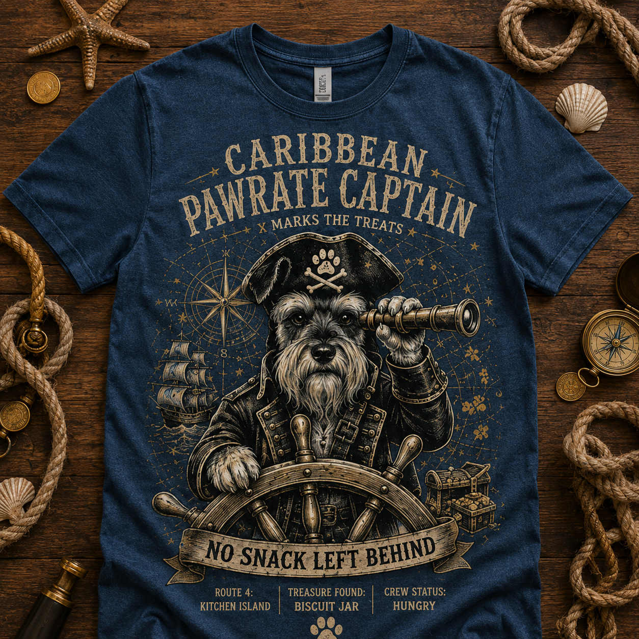 Caribbean Pawrate Captain Tee