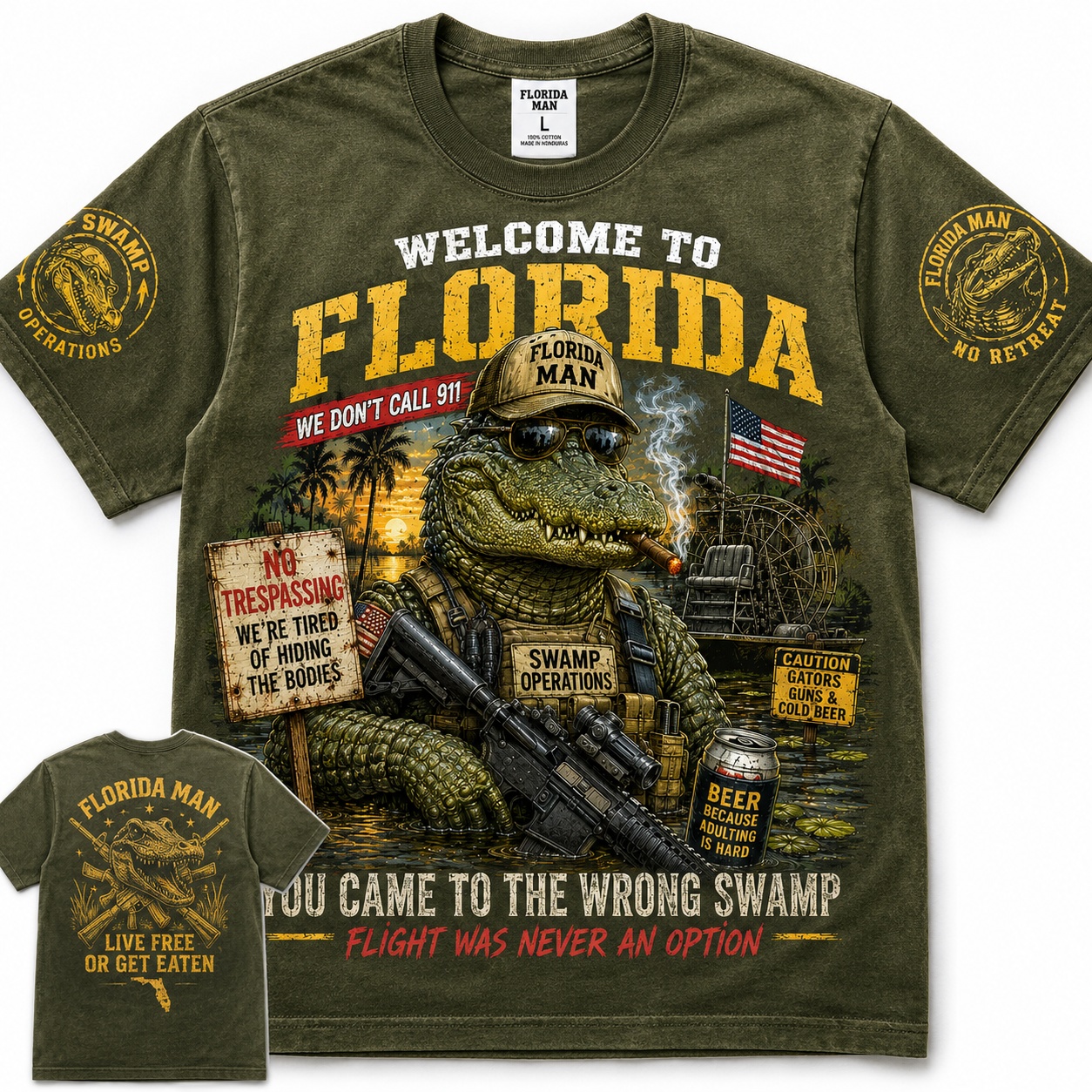 Florida Swamp Ops No Trespassing Tee