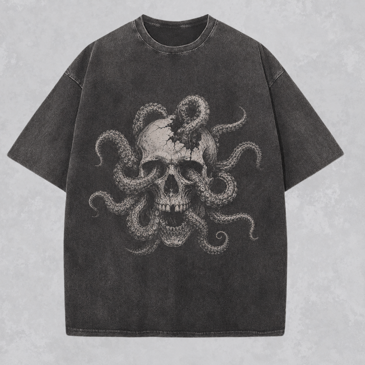 Kraken Skull Graphic T-Shirt