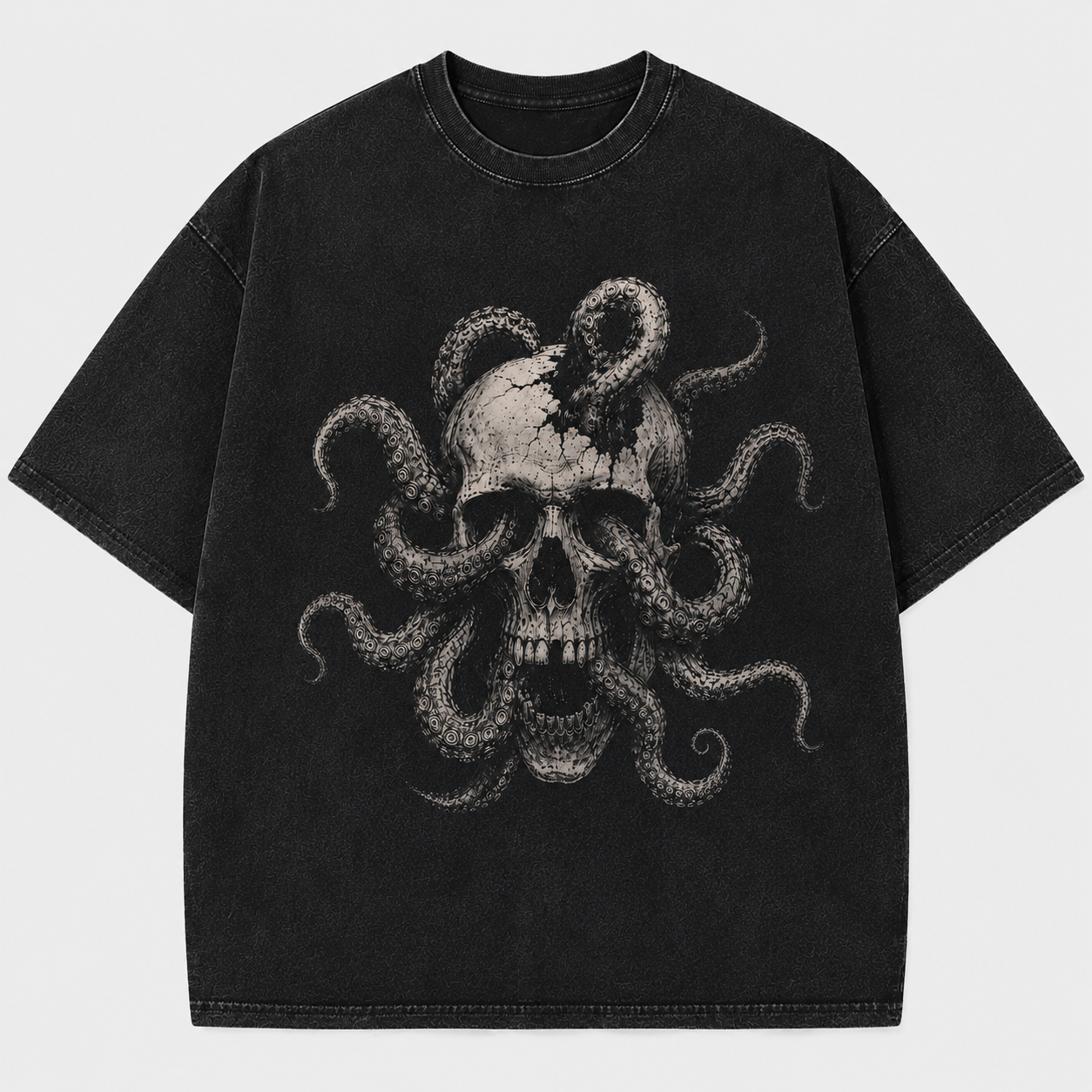 Kraken Skull Graphic T-Shirt