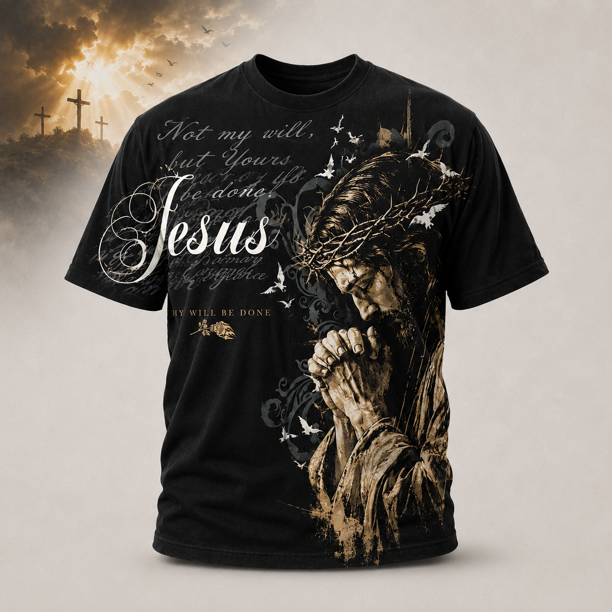 Jesus Thy Will Be Done Christian T-Shirt