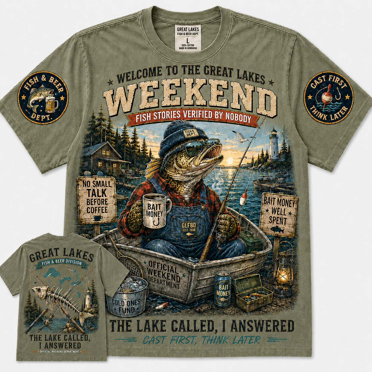Great Lakes Weekend Fishing T-Shirt