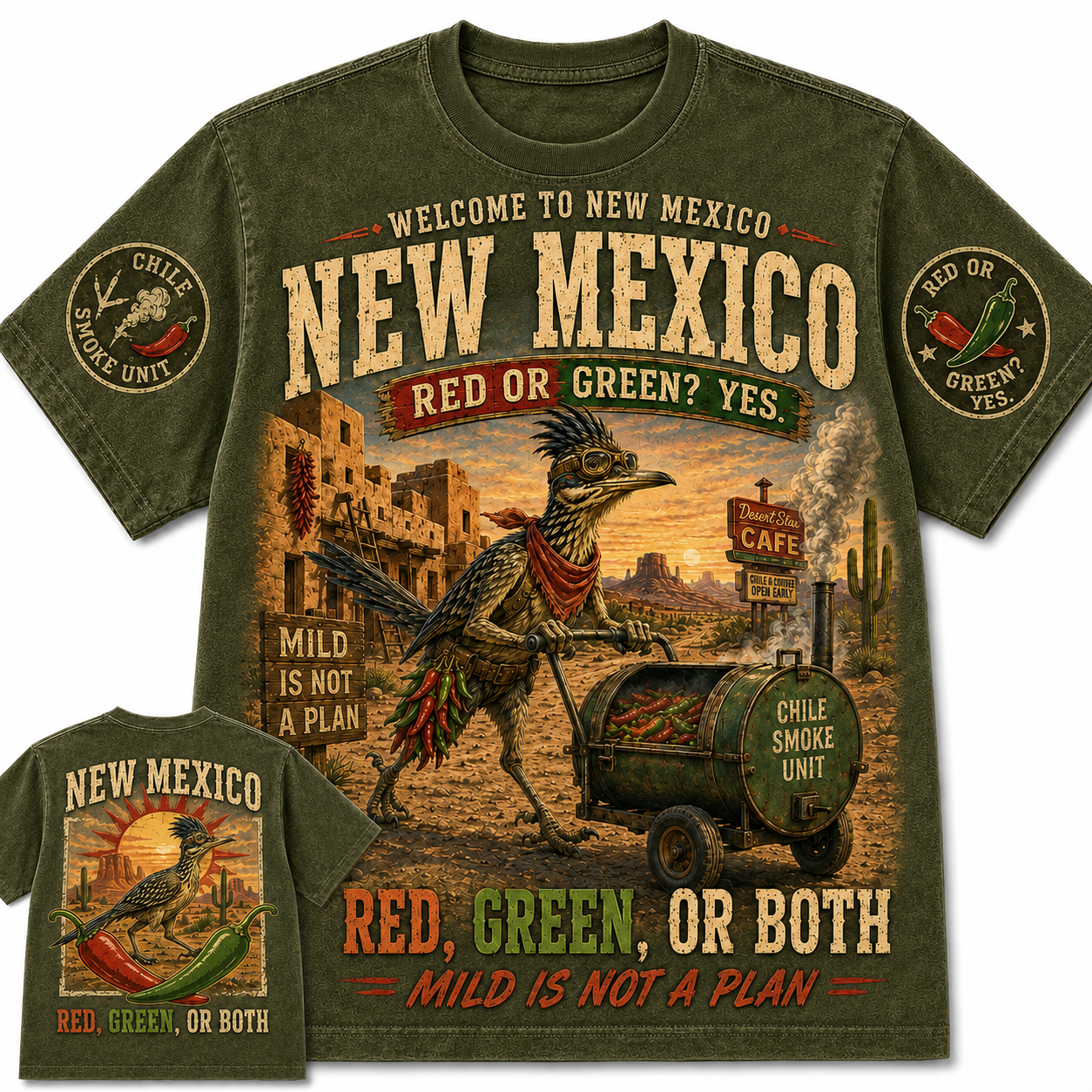 New Mexico Red Or Green Roadrunner T-Shirt