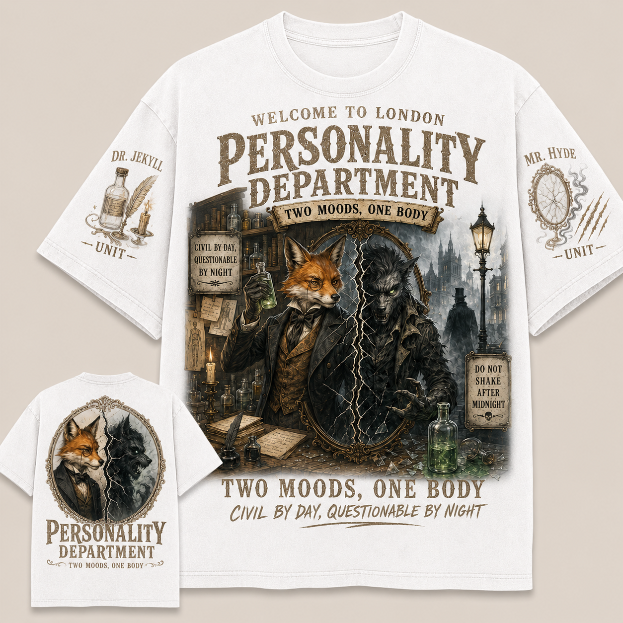 Dr. Jekyll & Mr. Hyde Strange Case Cat T-Shirt