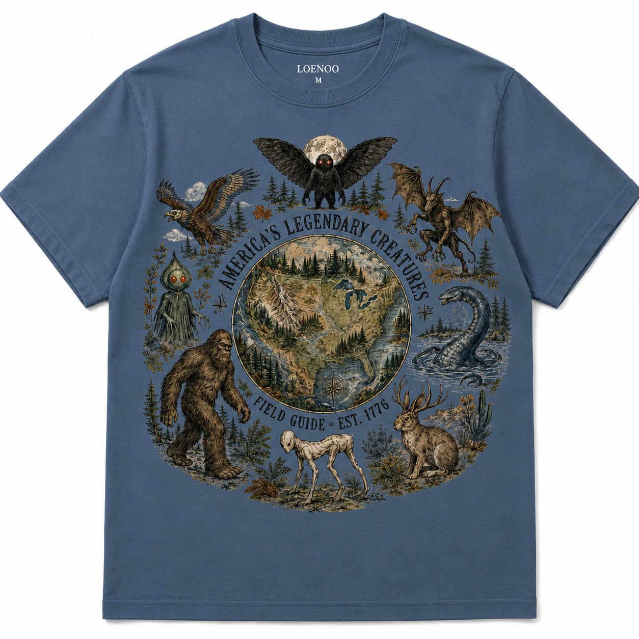 America’s Legendary Creatures Vintage Cryptid Graphic T-Shirt
